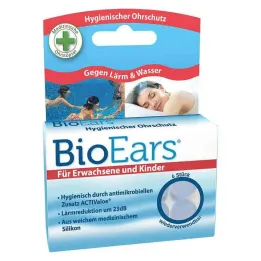 Bioears silikon öronproppar antimikrobiella, 6 st