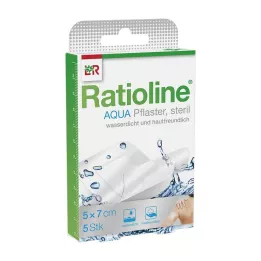 RATIOLINE aqua shower gips Plus 5x7 cm steril, 5 st