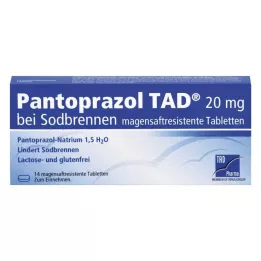 PANTOPRAZOL TAD 20 mg för halsbränna. magsäcksresistenta tabletter, 14 st