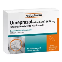 OMEPRAZOL-ratiopharm SK 20 mg gastroresistenta hårda kapslar, 7 st