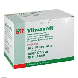 VLIWASOFT Nonwoven kompresser 10x10 cm steril 4l., 150 st