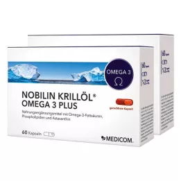 NOBILIN Krillolja Omega-3 Plus Kapslar, 2X60 st