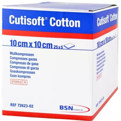 CUTISOFT Bomull komprimerad 10x10 cm 8-lagers, 25X5 st CUTISOFT Bomull komprimerad 10x10 cm 8-lagers, 25X5 st