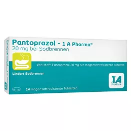 PANTOPRAZOL-1A Pharma 20mg mot halsbränna msr.Tab., 14 st