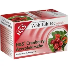 H&amp;S Cranberry Acerolakirsche filterväskor, 20x2,8 g