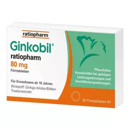GINKOBIL-ratiopharm 80 mg filmdragerade tabletter, 30 st