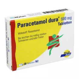 PARACETAMOL dura 500 mg tabletter, 20 st