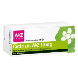 CETIRIZIN AbZ 10 mg filmdragerade tabletter, 20 st