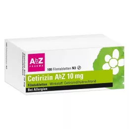 CETIRIZIN AbZ 10 mg filmdragerade tabletter, 100 st