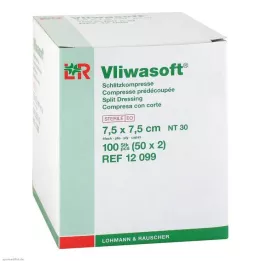 VLIWASOFT Slitkompresser 7,5x7,5 cm sterila 4l., 50X2 st