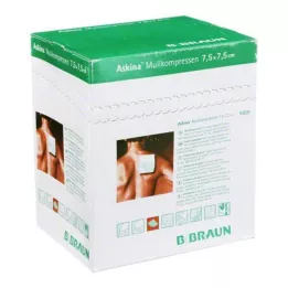 ASKINA Gaze kompresser 7,5x7,5 cm steril, 25X2 st