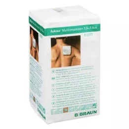 ASKINA Gaze kompresser 7,5x7,5 cm icke-sterila 8-lagers, 100 st