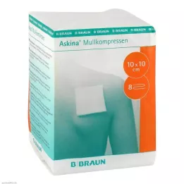 ASKINA Gaze kompresser 10x10 cm icke-sterila 8-lagers, 100 st