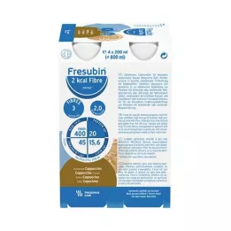 FRESUBIN 2 kcal Fiber DRINK Cappuccino dricksflaska, 4X200 ml