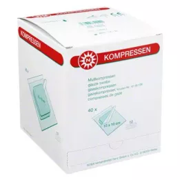 MULLKOMPRESSEN 10x10 cm steril 12-faldig, 40X2 st