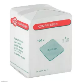 MULLKOMPRESSEN 10x10 cm icke-steril 8-lagers, 100 st