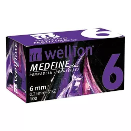 WELLION MEDFINE plus pennnålar 6 mm, 100 st