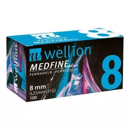 WELLION MEDFINE plus pennnålar 8 mm, 100 st