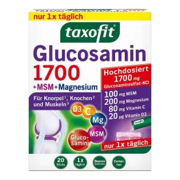 Taxofit Glucosamine 1700 + MSM + Magnesiumstickor, 20X4 g
