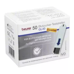 BEURER GL40 blodsockertestremsor, 50 st