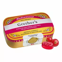 GRETHERS Röda vinbär+C-vitamin sockerfria pastiller, 110 g