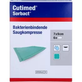 CUTIMED Sorbact absorberande kompresser 7x9 cm, 6 st