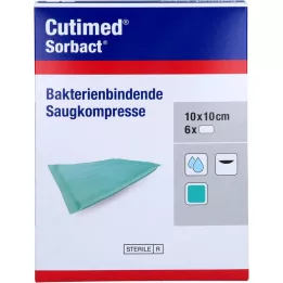 CUTIMED Sorbact absorberande kompresser 10x10 cm, 6 st