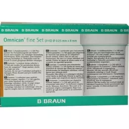 Omnican Fine Set Pen Canül 0.25x8 mm A 100st, 1 P