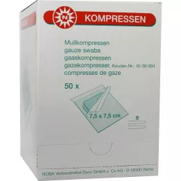 MULLKOMPRESSEN 7,5x7,5 cm steril 8-vägs, 50X2 st