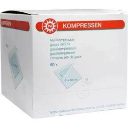 MULLKOMPRESSEN 10x10 cm steril 12-vägs, 60 st