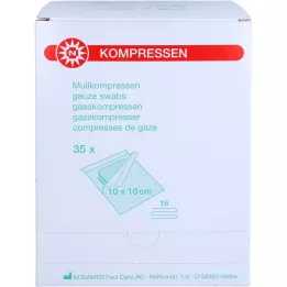 MULLKOMPRESSEN 10x10 cm steril 16-vägs, 35X2 st