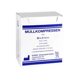 MULLKOMPRESSEN 10x10 cm steril 8-faldig BW, 25X2 st