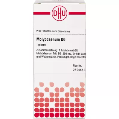 MOLYBDAENUM D 6 tabletter, 200 st MOLYBDAENUM D 6 tabletter, 200 st