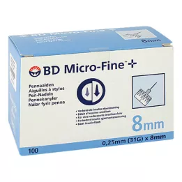 BD MICRO-FINE+ 8 pennstickor 0,25x8 mm, 100 st