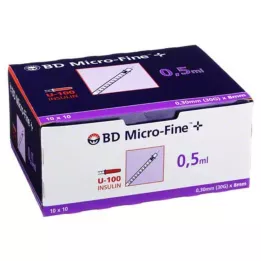 BD MICRO-FINE+ Insulinspruta 0,5 ml U100 8 mm, 100X0,5 ml