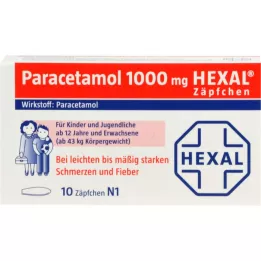 Paracetamol 1000 hexal suppositorier, 10 st