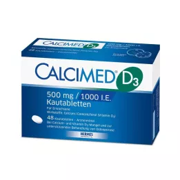 CALCIMED D3 500 mg/1000 I.E. tuggtabletter, 48 st