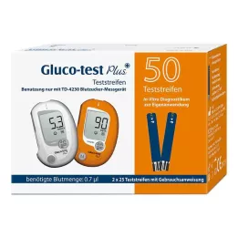 GLUCO TEST Plus blodsockertestremsor, 50 st