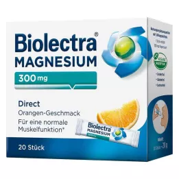 BIOLECTRA Magnesium 300 mg Direct Orange Sticks, 20 st