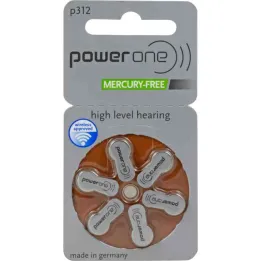 Batterier Hör Powerone 312, 6 st