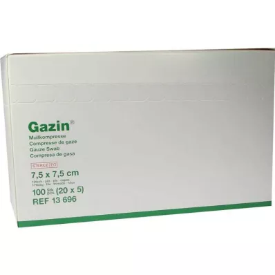 GAZIN Gasbind 7,5x7,5 cm sterilt 12-lagers medium, 20X5 st