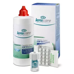 LENSCARE Optisept Kombip.350 ml+45 tabell.+1 Beh., 1 P