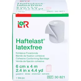 HAFTELAST Fixeringsbandage, sammanhängande, latexfritt, 6 cm x 4 m, kräm, 1 st