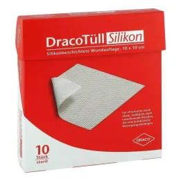 Dracotull Sil.10x10 cm silikonbeständig sårkontrolldyna, 10 st