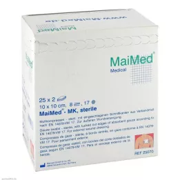 MULLKOMPRESSEN 10x10 cm steril 8-vägs, 25X2 st