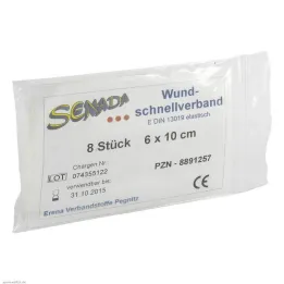 Senada snabb sårförband 6x10 cm, 8 st