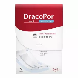 DRACOPOR vattentätt sårförband 8x15 cm steril, 5 st