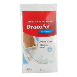 DRACOPOR vattentätt sårförband 10x20 cm steril, 5 st