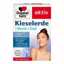 DOPPELHERZ Kiseldioxid+Biotin+Zinktabletter, 40 st
