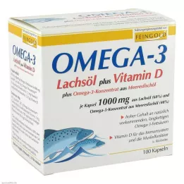 OMEGA-3 LACHSÖL plus Vit.D plus Omega-3 Konc. Kapslar, 100 st